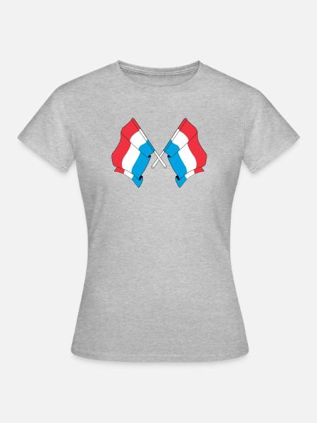 Zwei Flaggen Luxemburgs - Frauen T-Shirt - Grau meliert