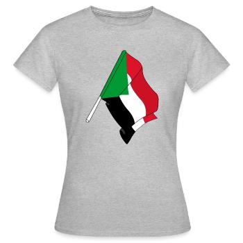 Flagge Sudan - Frauen T-Shirt - Grau meliert - Vorne - AI Model Female 172 dark (172cm)