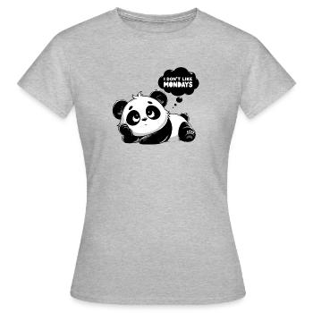 Panda Mélancolique Lundi - T-shirt Femme - gris chiné - Devant - AI Model Female 172 dark (172cm)