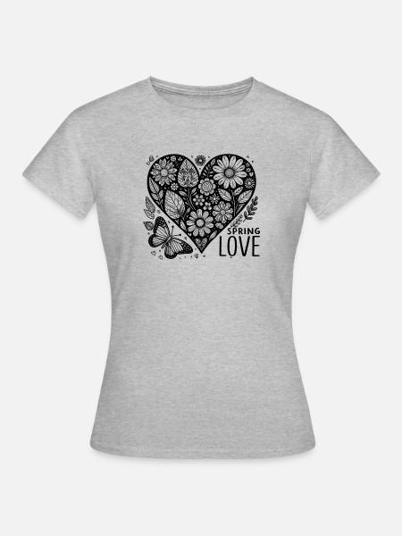 spring love - Frauen T-Shirt - Grau meliert