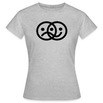 Smiley, sombre et joyeux - T-shirt Femme - gris chiné - Devant - AI Model Female 172 dark (172cm)