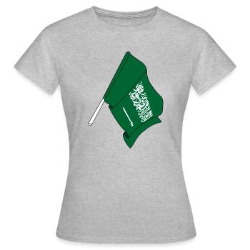 Flagge Saudi-Arabien - Frauen T-Shirt - Grau meliert - Vorne - AI Model Female 172 dark (172cm)
