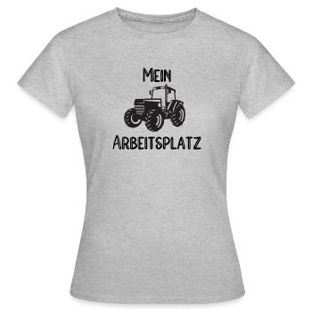 Landwirt Arbeitsplatz - Frauen T-Shirt - Grau meliert - Vorne - AI Model Female 172 dark (172cm)