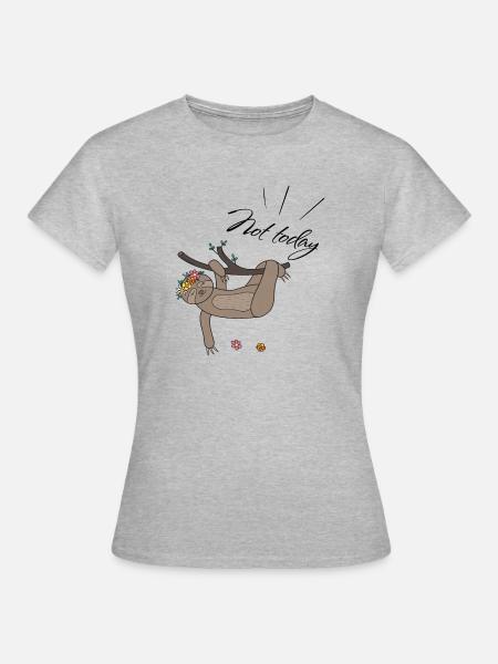 not today Faultier - Frauen T-Shirt - Grau meliert