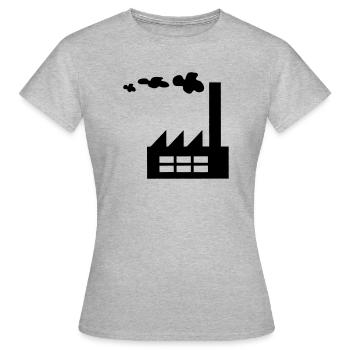 Factory logo with smoke - Women's T-Shirt - heather grey - Front - AI Model Female 172 dark (172cm)