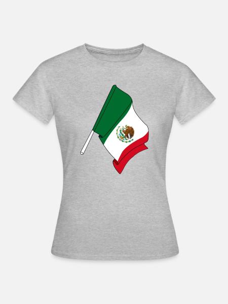 Flagge von Mexiko - Frauen T-Shirt - Grau meliert