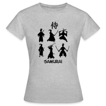 SamuraiJapanischer Schwertkämpfer - Frauen T-Shirt - Grau meliert - Vorne - AI Model Female 172 dark (172cm)