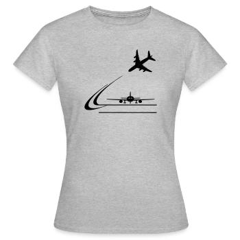 Landing of aircraft - Women's T-Shirt - heather grey - Front - AI Model Female 172 dark (172cm)