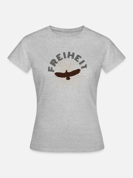Adler mit Sonnenstrahlen-Hintergrund - Frauen T-Shirt - Grau meliert