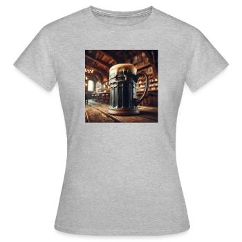 Beleibt - Frauen T-Shirt - Grau meliert - Vorne - AI Model Female 172 dark (172cm)