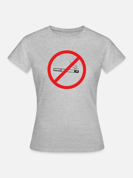 Rauchen verboten! - Frauen T-Shirt - Grau meliert