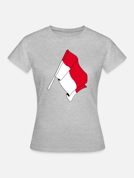 Flagge Indonesien - Frauen T-Shirt - Grau meliert