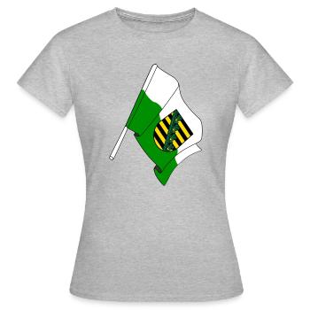 Drapeau Saxe - T-shirt Femme - gris chiné - Devant - AI Model Female 172 dark (172cm)