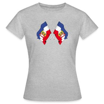 Deux drapeaux Schleswig Holstein - T-shirt Femme - gris chiné - Devant - AI Model Female 172 dark (172cm)