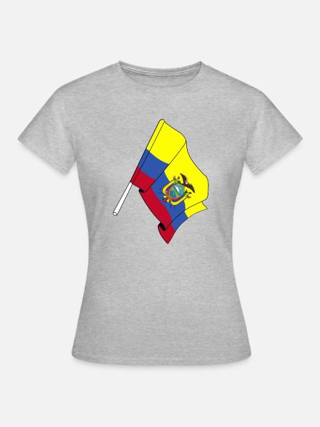 Flagge Ecuador - Frauen T-Shirt - Grau meliert