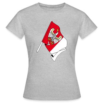 Drapeau Grande Pologne Pologne Pologne - T-shirt Femme - gris chiné - Devant - AI Model Female 172 dark (172cm)