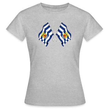 Deux drapeaux de la province de Zélande - T-shirt Femme - gris chiné - Devant - AI Model Female 172 dark (172cm)