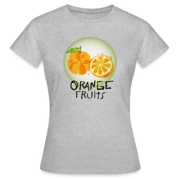 Orange Fruits - Frauen T-Shirt - Grau meliert - Vorne - AI Model Female 172 dark (172cm)