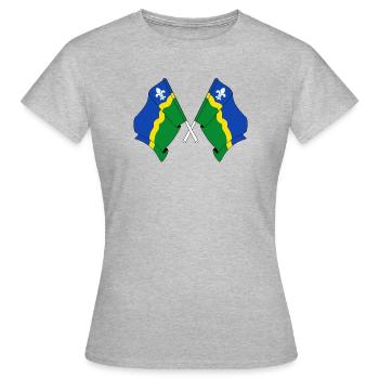 Deux drapeaux de la province du Flevoland - T-shirt Femme - gris chiné - Devant - AI Model Female 172 dark (172cm)