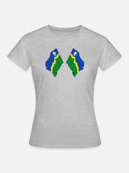 Zwei Flaggen der Provinz Flevoland - Frauen T-Shirt - Grau meliert
