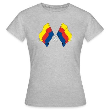 Deux drapeaux de la province de Hollande du Nord - T-shirt Femme - gris chiné - Devant - AI Model Female 172 dark (172cm)