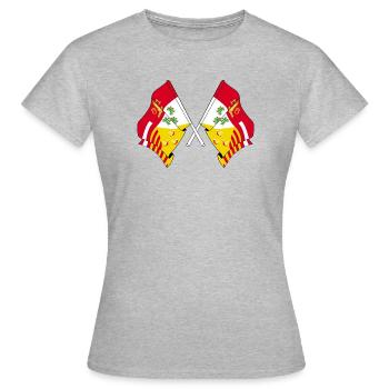 Deux drapeaux province de Liège Belgique - T-shirt Femme - gris chiné - Devant - AI Model Female 172 dark (172cm)