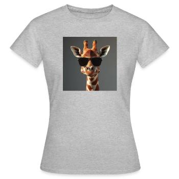 Girafe stylée - T-shirt Femme - gris chiné - Devant - AI Model Female 172 dark (172cm)