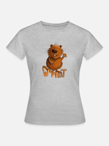 Kleiner Wombat - Frauen T-Shirt - Grau meliert