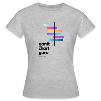 La vie de la gestion de projet : Gantt Chart Guru - T-shirt Femme - gris chiné - Devant - AI Model Female 172 dark (172cm)