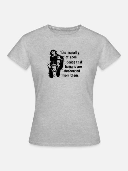 The Majority of Apes Doubt - Frauen T-Shirt - Grau meliert