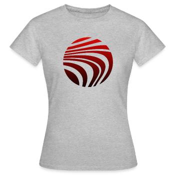 Motif Psychédélique Rouge Noir Dégradé - T-shirt Femme - gris chiné - Devant - AI Model Female 172 dark (172cm)