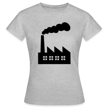 Fabrik mit Rauch - Frauen T-Shirt - Grau meliert - Vorne - AI Model Female 172 dark (172cm)