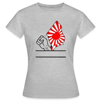 Poing avec drapeau du Soleil Levant 2 - T-shirt Femme - gris chiné - Devant - AI Model Female 172 dark (172cm)