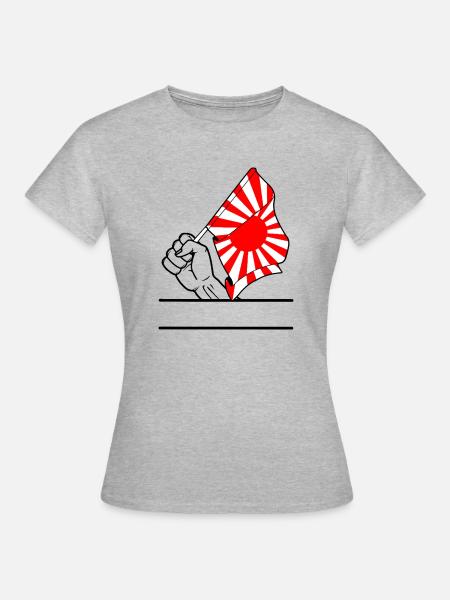 Faust mit aufgehender Sonne Flagge 2 - Frauen T-Shirt - Grau meliert