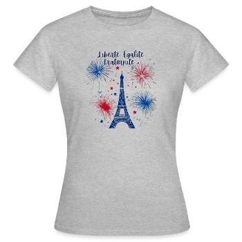 Liberty Equality Fraternity - Women's T-Shirt - heather grey - Front - AI Model Female 172 dark (172cm)
