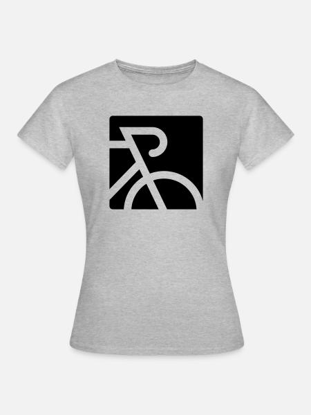 Stilisiertes Rennrad mit Dropbar - Frauen T-Shirt - Grau meliert