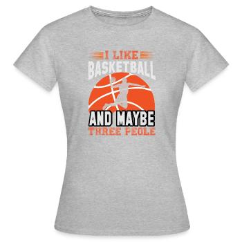 J’aime le basket-ball et peut-être trois personnes - T-shirt Femme - gris chiné - Devant - AI Model Female 172 dark (172cm)