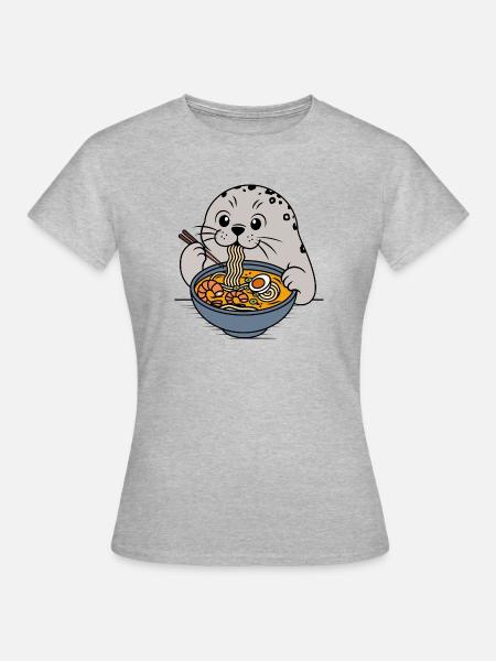 Ramen-Robbe - Frauen T-Shirt - Grau meliert