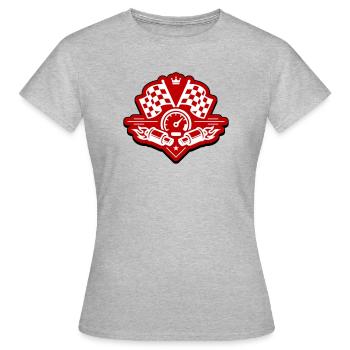 Racing Rennflagge Auspuff Tacho - Frauen T-Shirt - Grau meliert - Vorne - AI Model Female 172 dark (172cm)
