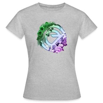 Wicked 2 Logo D’Oz Avec Fleurs Et Plantes - T-shirt Femme - gris chiné - Devant - AI Model Female 172 dark (172cm)