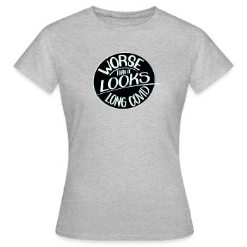 Pire qu’il n’y paraît, le Covid long - T-shirt Femme - gris chiné - Devant - AI Model Female 172 dark (172cm)