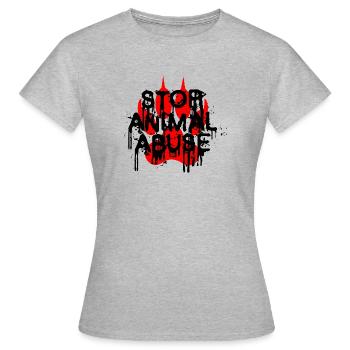 Stop Animal abuse - Women's T-Shirt - heather grey - Front - AI Model Female 172 dark (172cm)