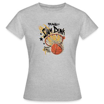 Basketball - Slam Dunk - Streetball - Frauen T-Shirt - Grau meliert - Vorne - AI Model Female 172 dark (172cm)