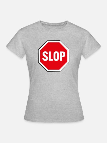 STOP the SLOP - Frauen T-Shirt - Grau meliert