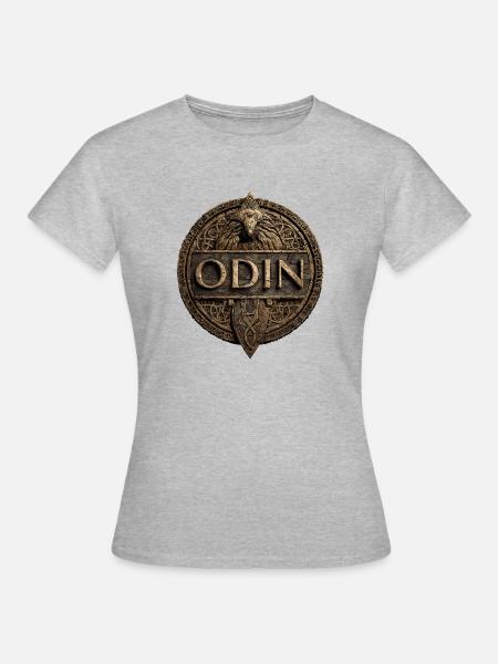 Odin-Nordic-God-Vikings - Frauen T-Shirt - Grau meliert