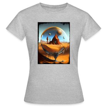 Ruines du désert orbital en verre - T-shirt Femme - gris chiné - Devant - AI Model Female 172 dark (172cm)