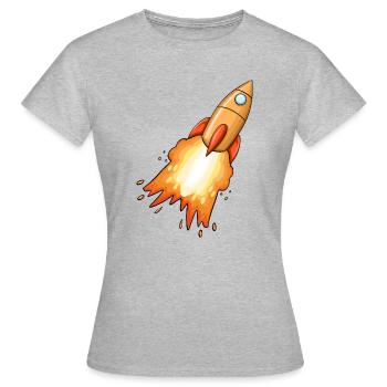 Rakete - Frauen T-Shirt - Grau meliert - Vorne - AI Model Female 172 dark (172cm)