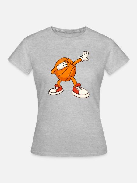 Basketball-Maskottchen-Deckgesicht - Frauen T-Shirt - Grau meliert