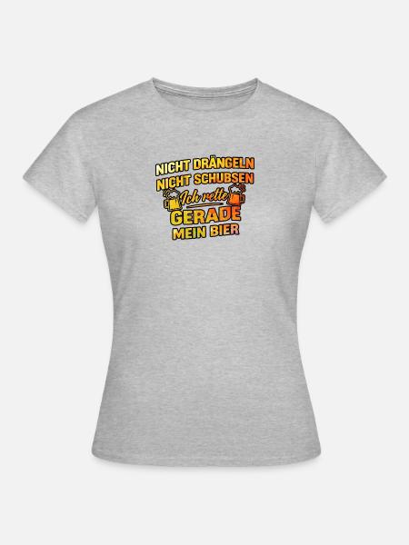 Rette mein bier - Frauen T-Shirt - Grau meliert