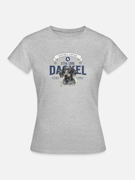 Dackel liebhaber  - Frauen T-Shirt - Grau meliert
